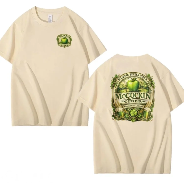 MCCOCKIN CIDER Funny name T Shirt, Unisex Cotton, St Patricks Day for men and women