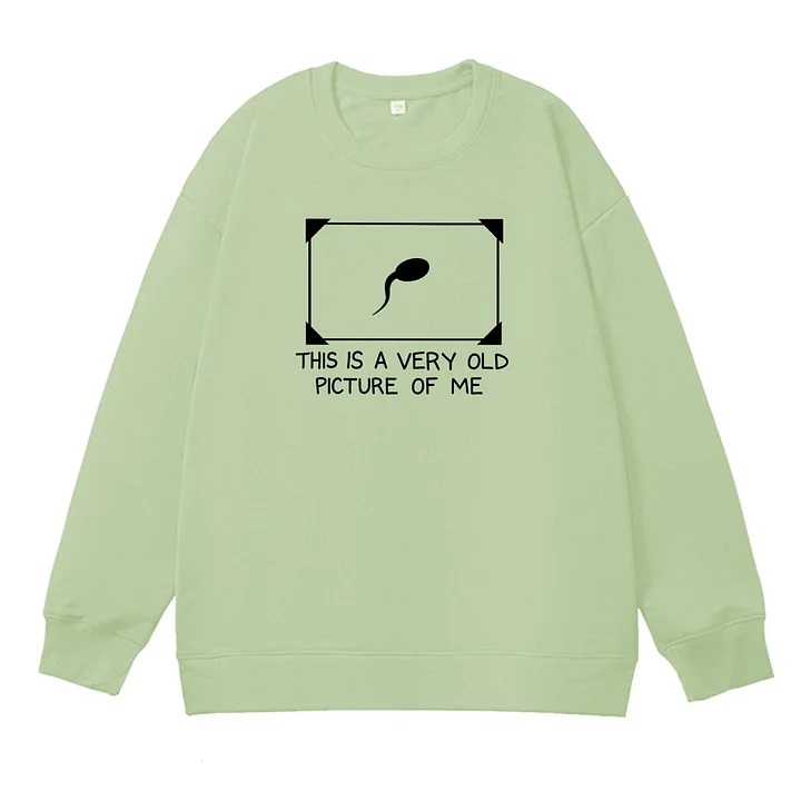 This is Very Old Picture Of Me Pattern 100% 300g CottonCrew Neck Sweatshirt