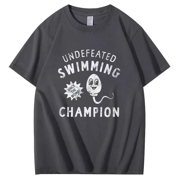 UNDEFEATED  SWIMMING  SINCE THE WOMB!  CHAMPION  T-shirt
