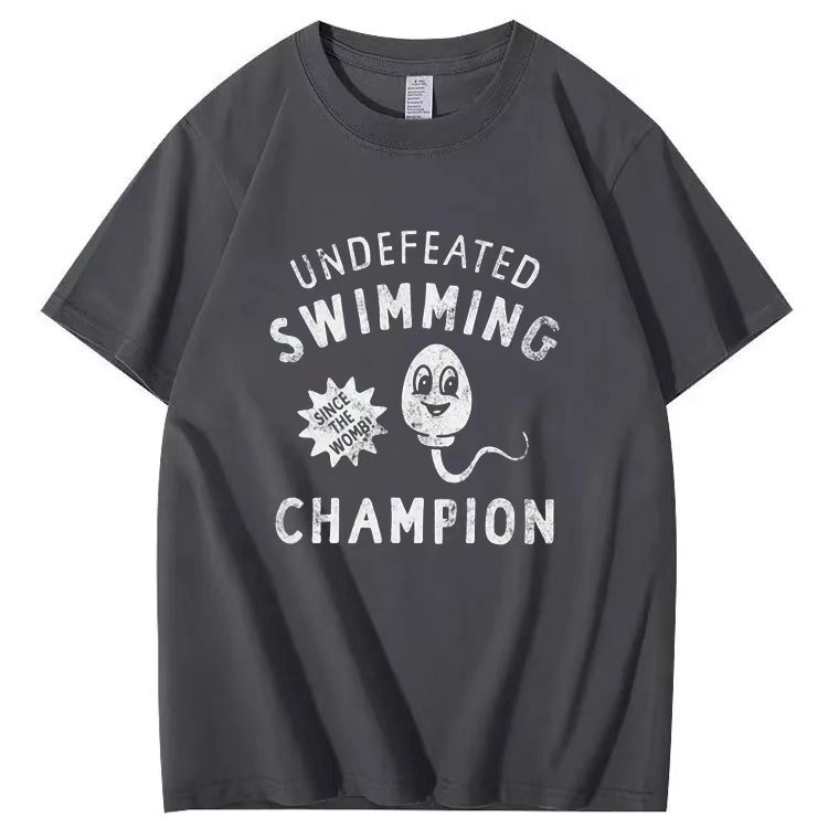 UNDEFEATED  SWIMMING  SINCE THE WOMB!  CHAMPION  T-shirt