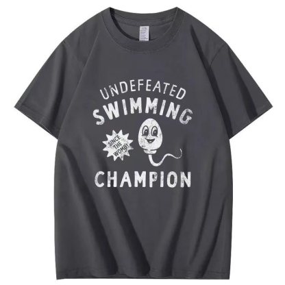 UNDEFEATED  SWIMMING  SINCE THE WOMB!  CHAMPION  T-shirt