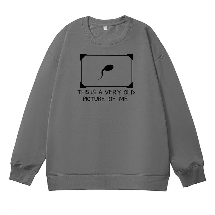 This is Very Old Picture Of Me Pattern 100% 300g CottonCrew Neck Sweatshirt