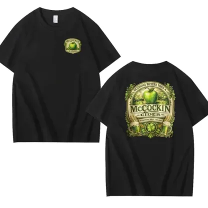 MCCOCKIN CIDER Funny name T Shirt, Unisex Cotton, St Patricks Day for men and women