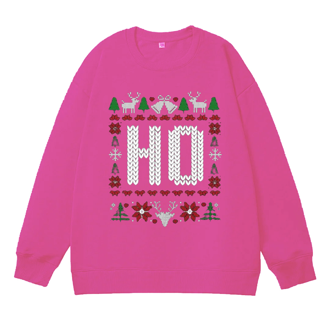 （Includes two styles）Where My Ho's At Ho Matching Couple Christmas Ugly Sweater Sweatshirt