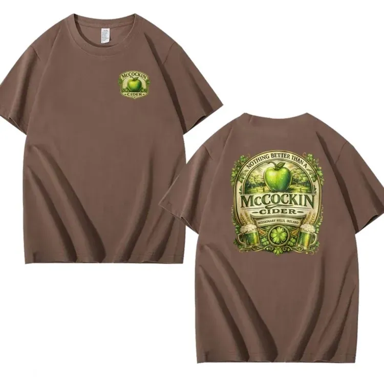 MCCOCKIN CIDER Funny name T Shirt, Unisex Cotton, St Patricks Day for men and women