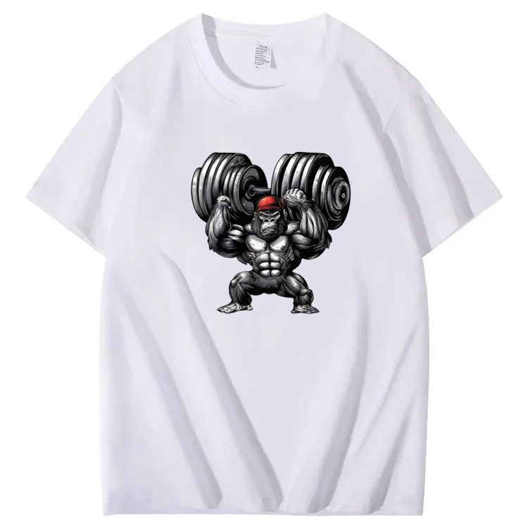 Heavyweight Gorilla Weightlifting Trendy Short-Sleeve T-Shirt