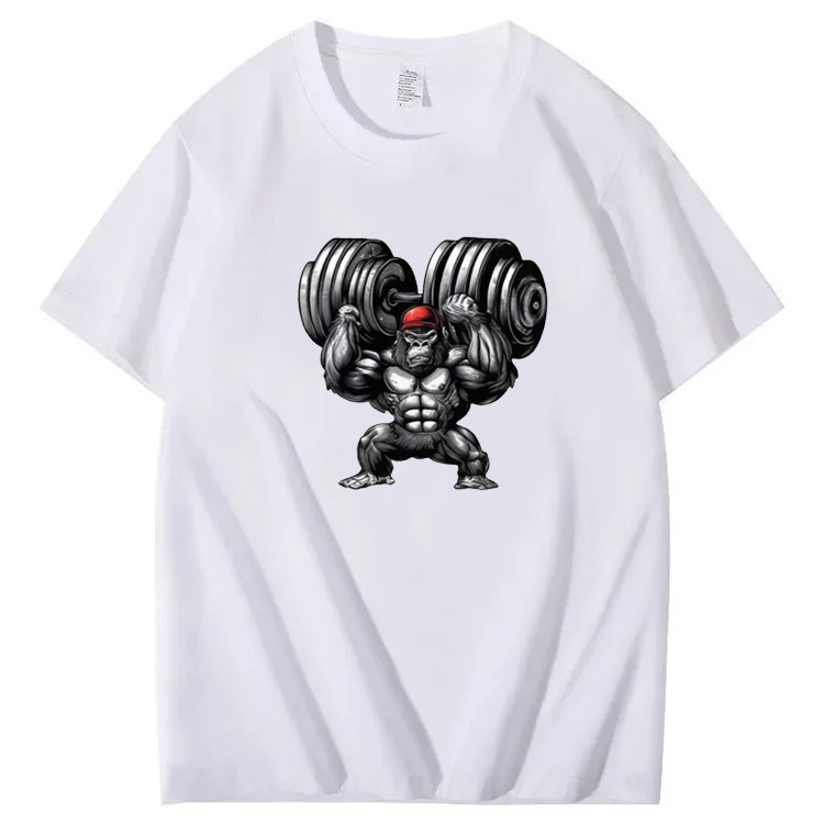 Heavyweight Gorilla Weightlifting Trendy Short-Sleeve T-Shirt