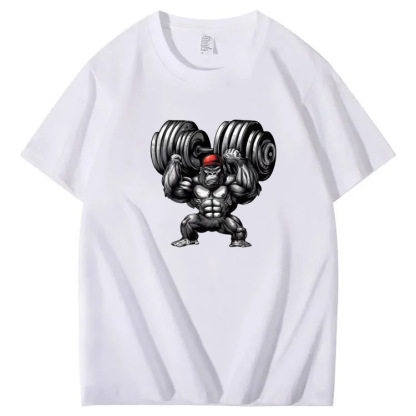 Heavyweight Gorilla Weightlifting Trendy Short-Sleeve T-Shirt