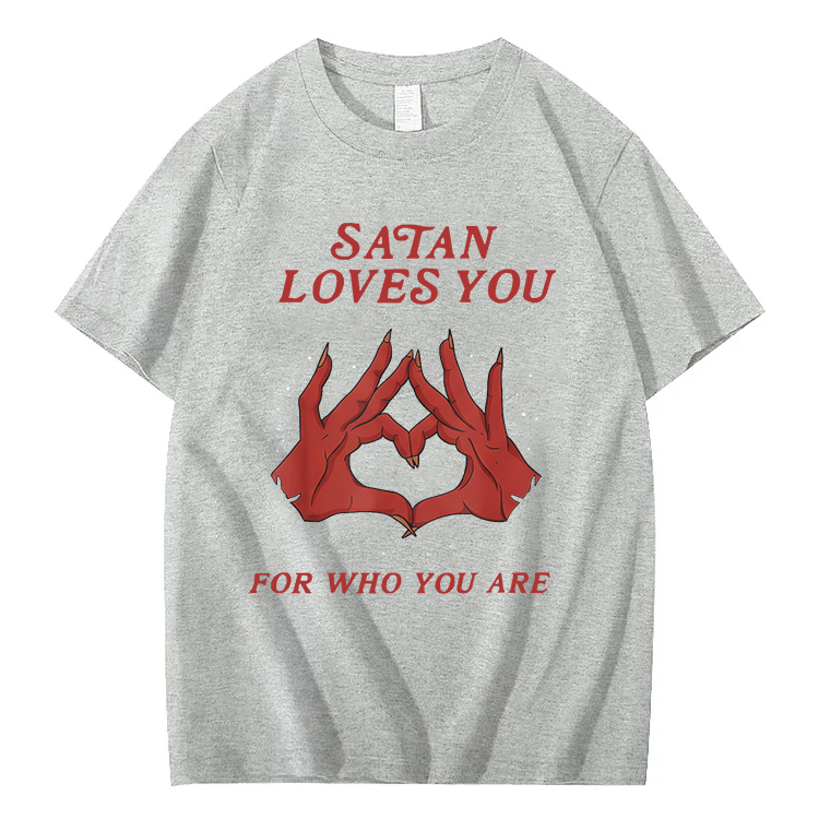 "Satan Loves You"Retro Edgy T-Shirt