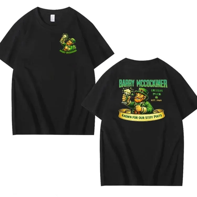 Saint Patrick's Day Barry McCockin Cider Pattern 100% Cotton T-Shirt