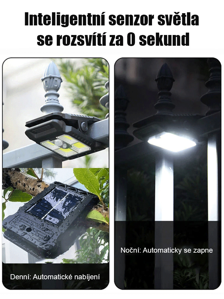 Inteligentní solární svítidlo s klipsem