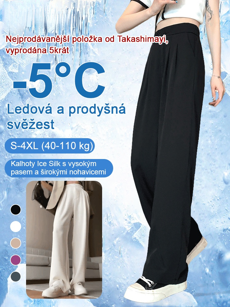 Oblíbené vysoké kalhoty s širokými nohavicemi, které zeštíhlují a hodí se k čemukoli.