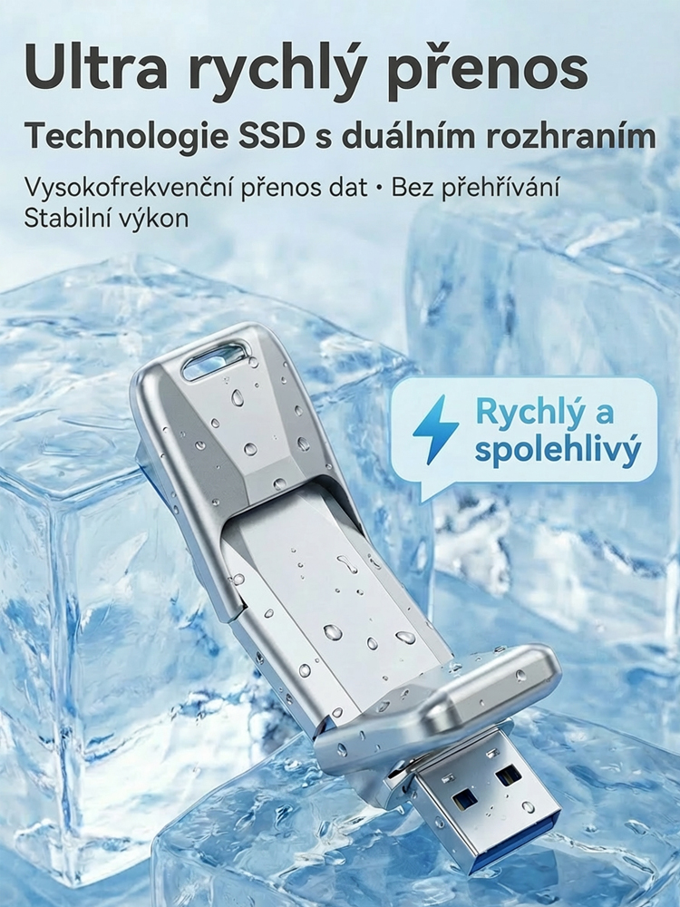 Revoluční 64TB přenosný SSD disk s duálním rozhraním (USB/Type-C)✨8s přenos 4K filmu  