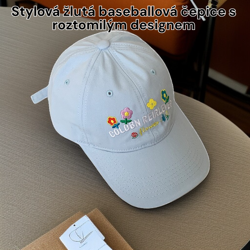 Žlutá baseballová čepice pro ženy, jaro a léto, roztomilá univerzální čepice