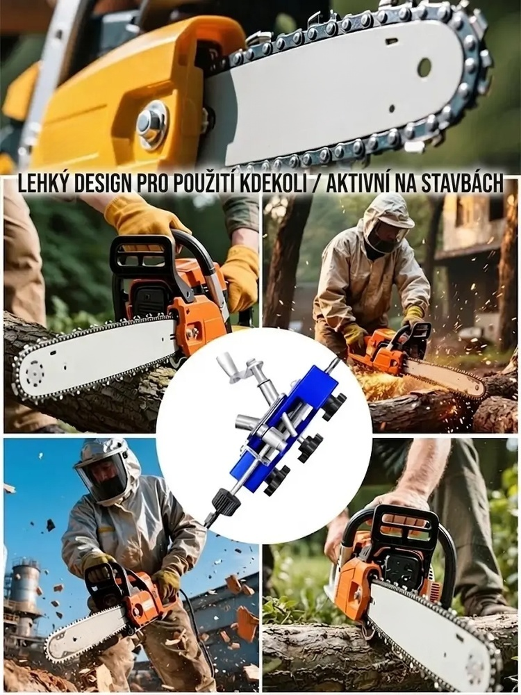 Přenosná ruční bruska na řetěz motorové pily. Mistrovské řemeslo s tradicí přes sto let. Přímo od výrobce – druhý kus jen za 290 Kč!