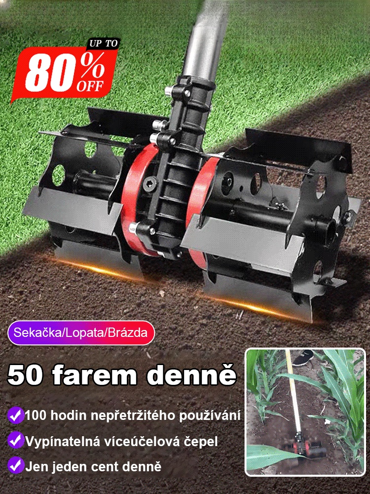 【Pro sekačky na trávu】Univerzální kola pro kypření půdy a odstraňování plevele