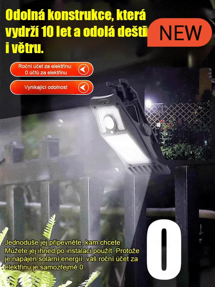 Inteligentní solární svítidlo s klipsem