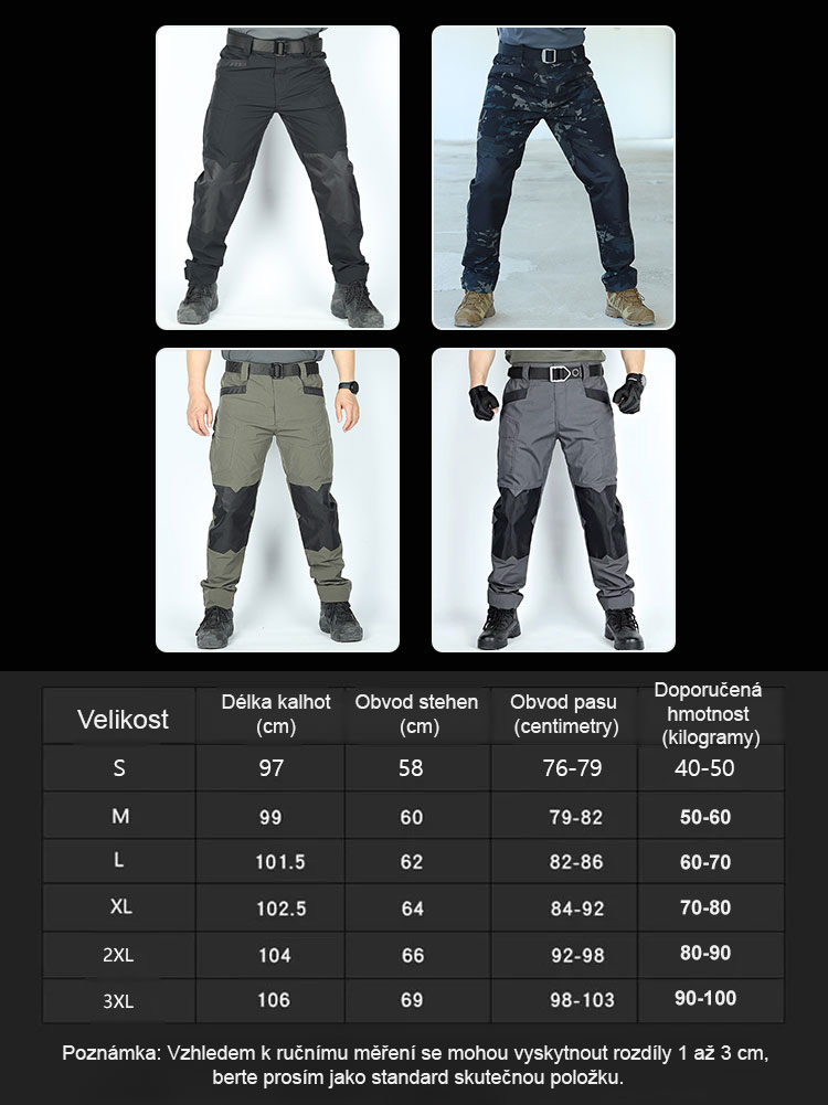 Pánské elastické voděodolné taktické kalhoty