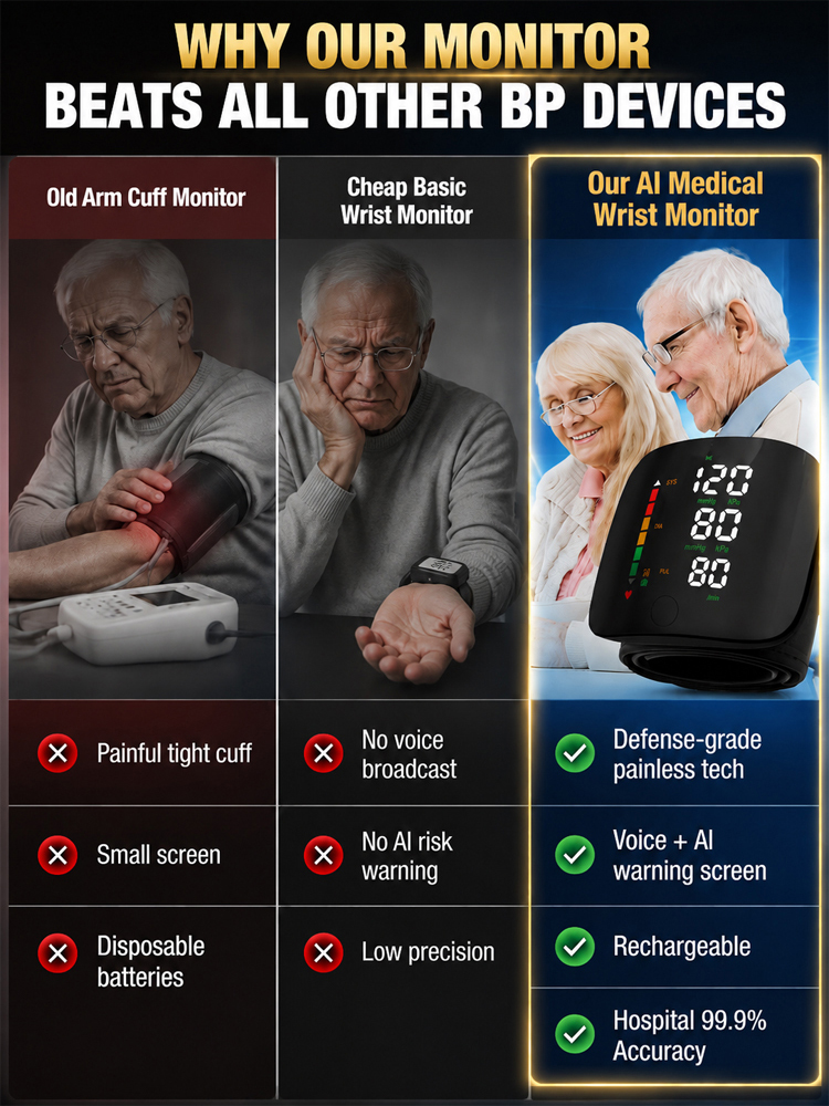 [Voice Control & Large Color Screen] Fully Automatic Wrist Electronic Blood Pressure Monitor