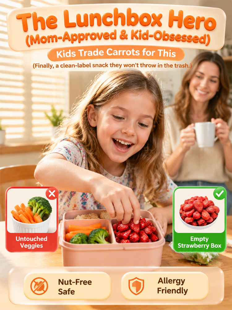 Made with carefully selected strawberries and gently dried to concentrate that rich strawberry flavor in every bite.