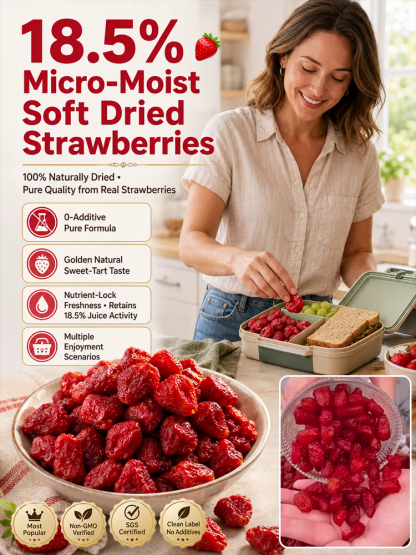 Made with carefully selected strawberries and gently dried to concentrate that rich strawberry flavor in every bite.