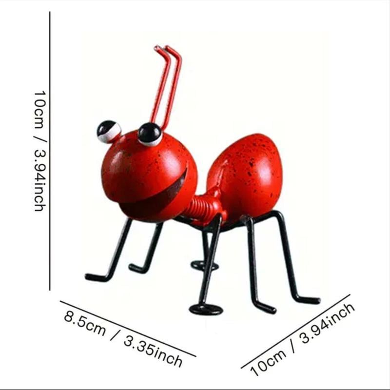 Creative Ant Design Garden Decoration, 4pcs/set Metal Ant Statue, Outdoor Garden Decor for Lawn, Tree, Pot, Window Sill