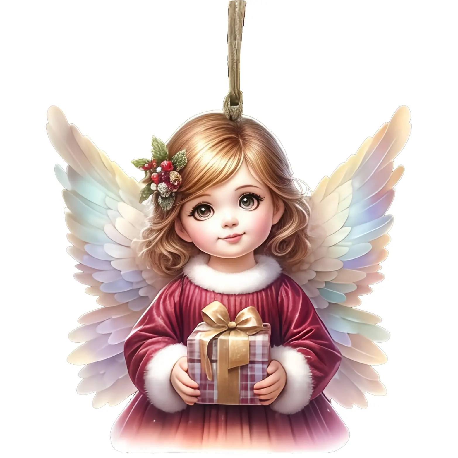 🎁Urocza świąteczna zawieszka aniołek – ozdoba na choinkę lub do samochodu, nowość 2025