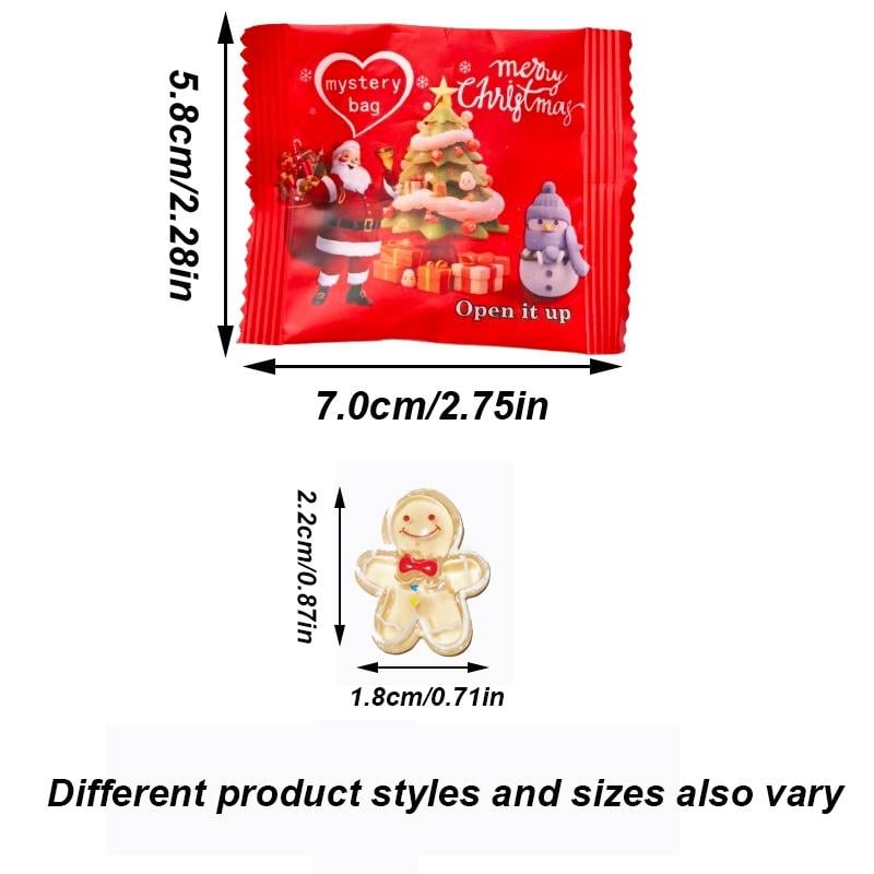 20/50 Glow-In-The-Dark Resin Christmas Decorative Bags, Santa Reindeer Snowflake Patterns, DIY Crafts Scrapbook Holiday Decoration