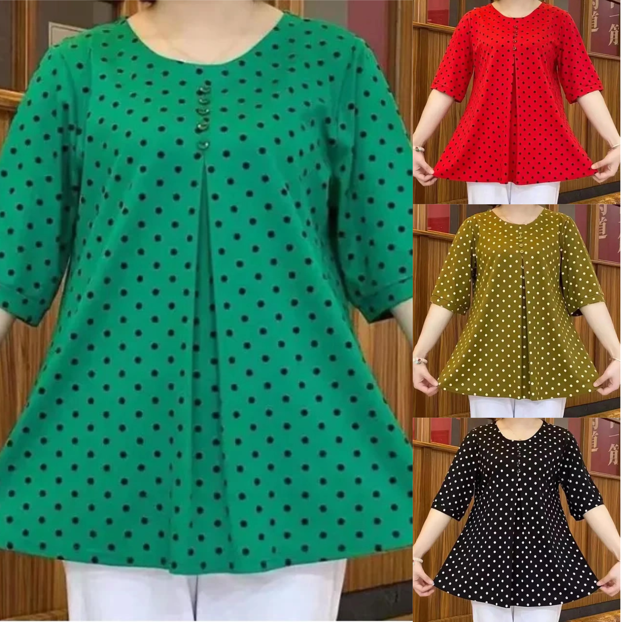 🎁Gorąca wyprzedaż💝 Nowa koszula z nadrukiem w kropki