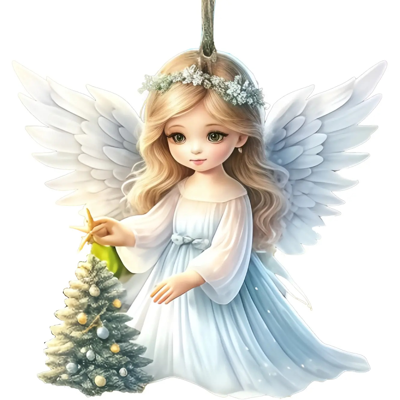 🎁Urocza świąteczna zawieszka aniołek – ozdoba na choinkę lub do samochodu, nowość 2025