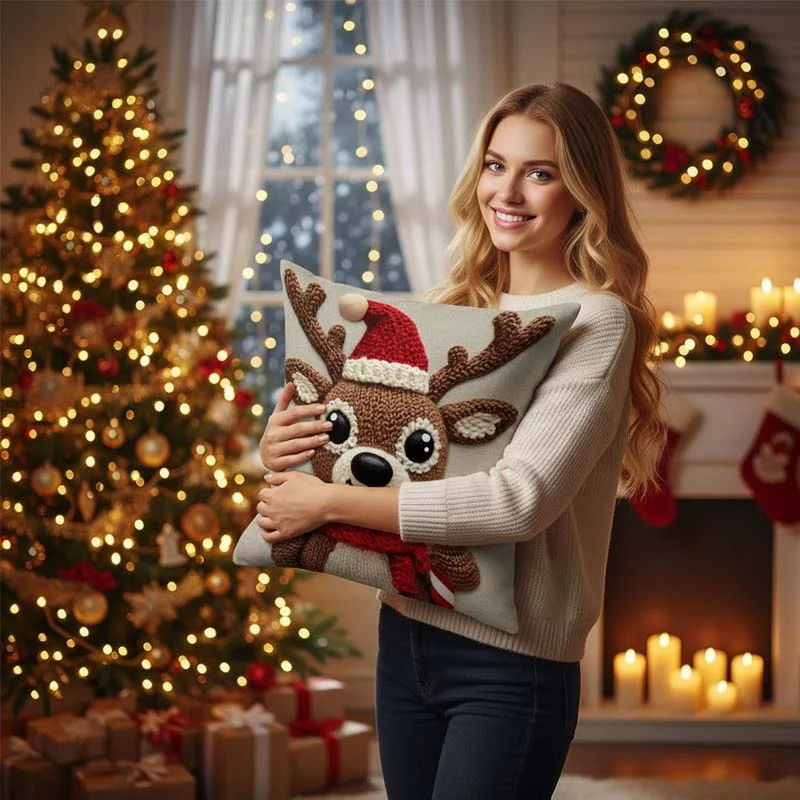 🎅Wyprzedaż świąteczna 49% TANIEJ🎄Poszewka na poduszkę z motywem świątecznym