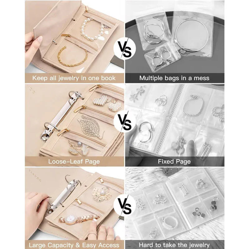 Elegancka przenośna torba do przechowywania biżuterii w kratkę