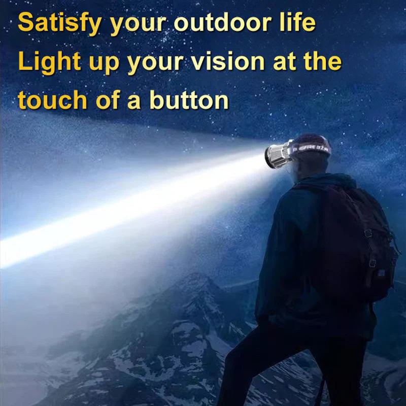 🔦Akumulatorowa, ultrajasna latarka czołowa LED do użytku na zewnątrz✨