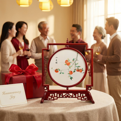 Double-sided Suzhou Embroidery of Persimmons – Perfect for Gifting