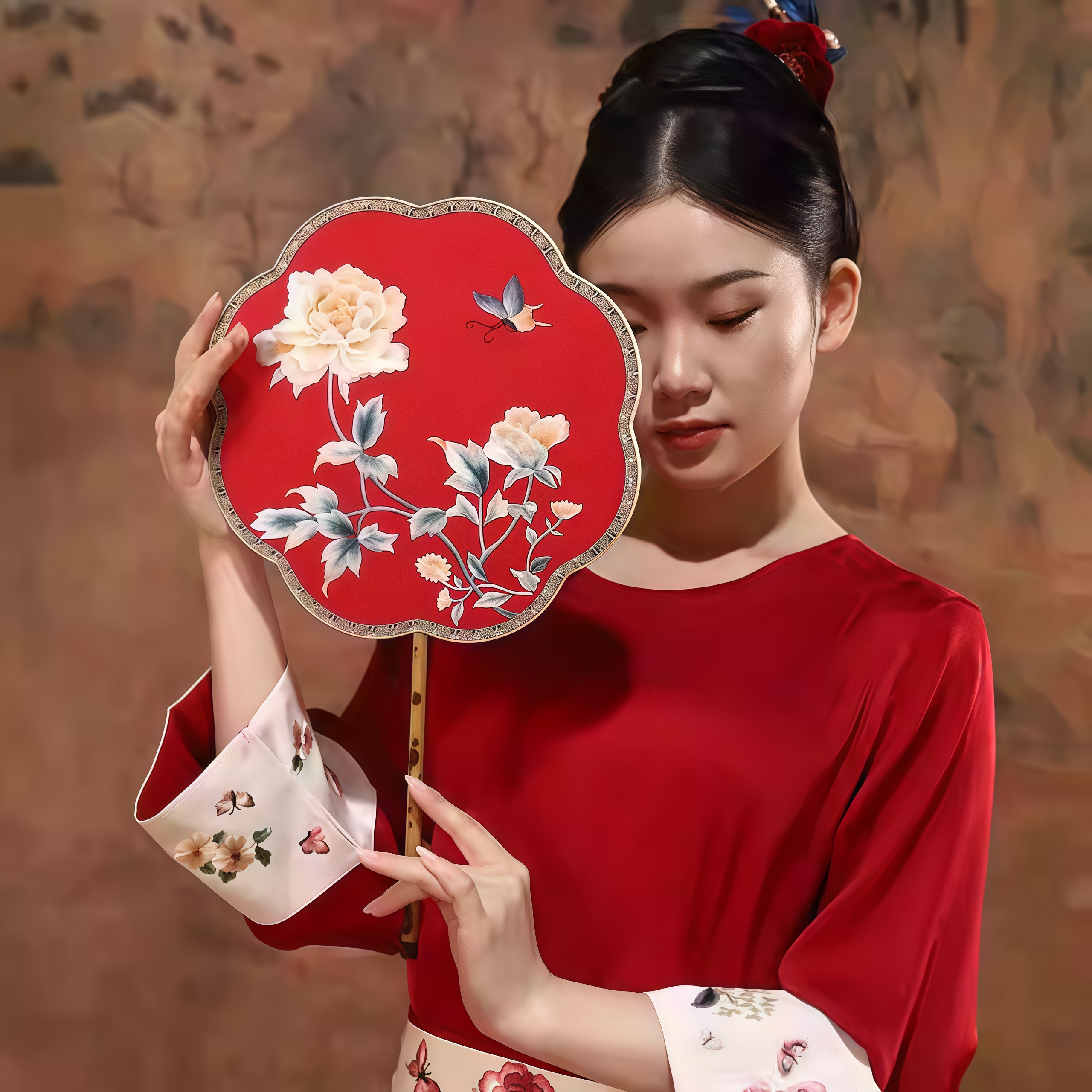 Suzhou Embroidery Wedding Fan Double-Sided Embroidery
