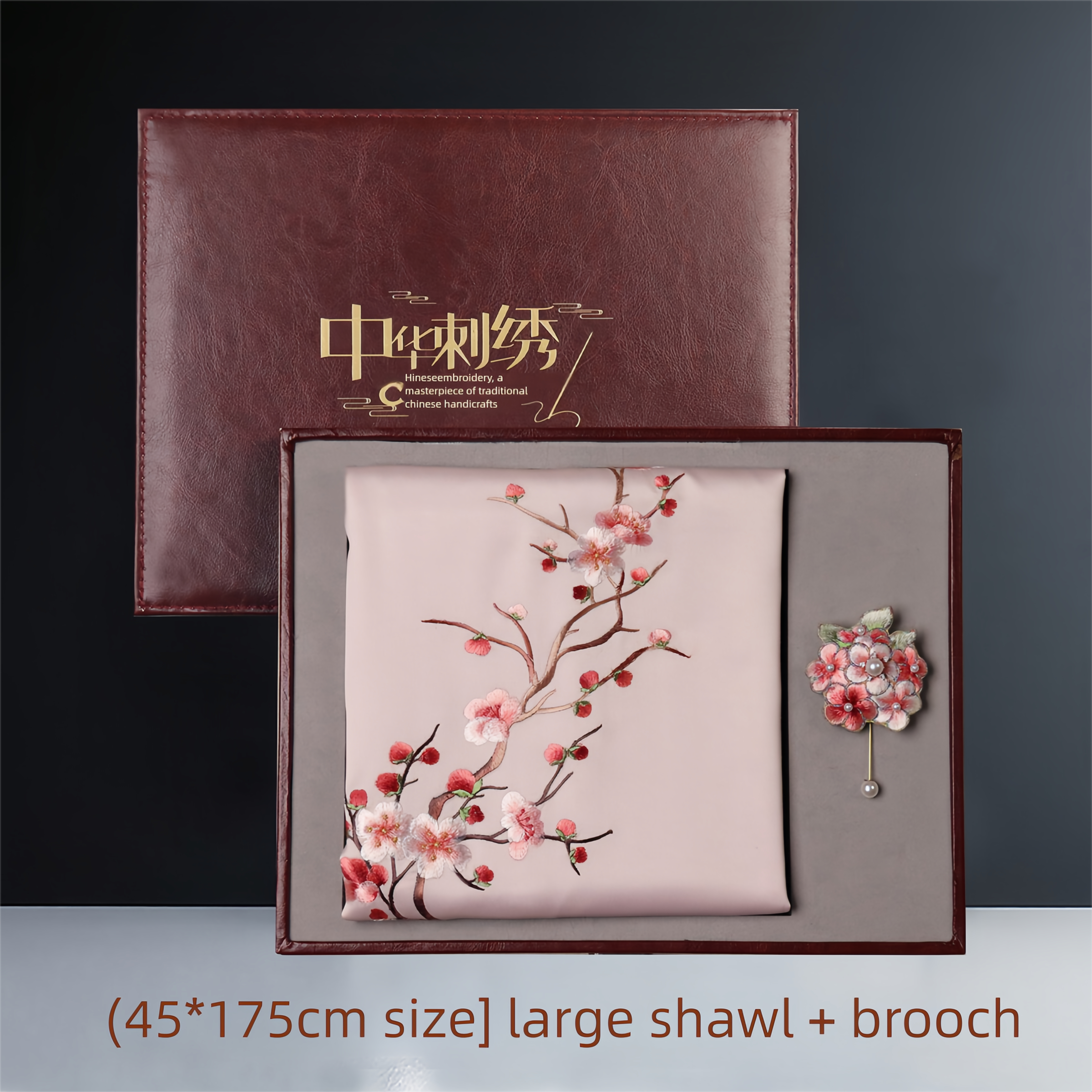 Plum Blossom Suzhou Embroidery Silk Scarf