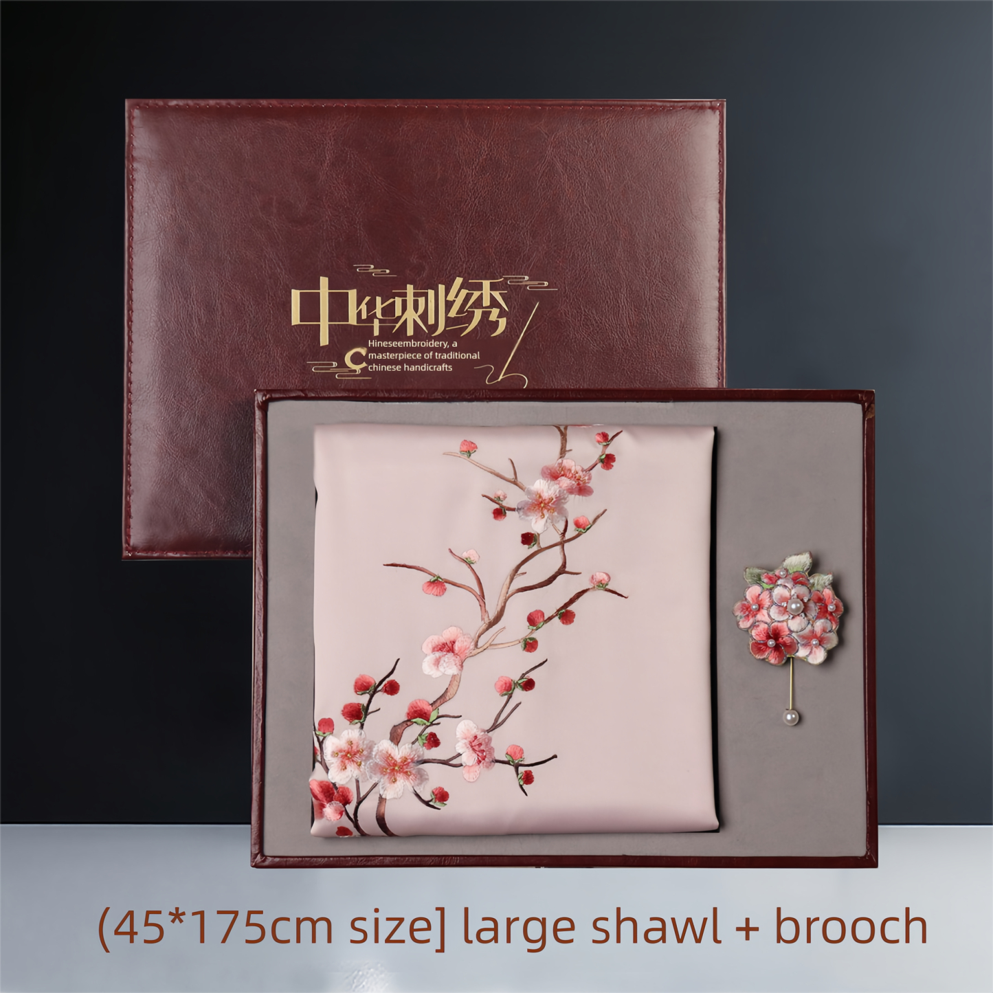 Plum Blossom Suzhou Embroidery Silk Scarf
