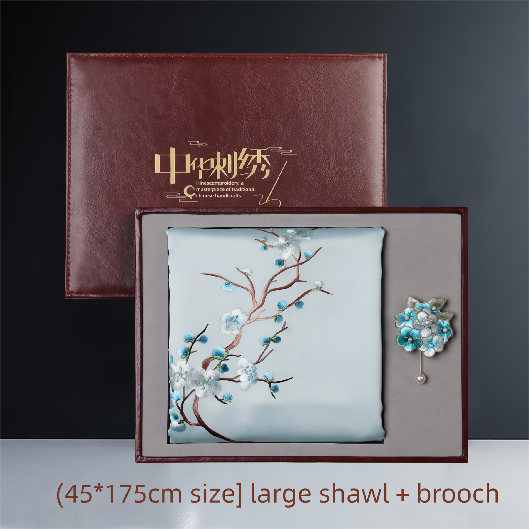 Plum Blossom Suzhou Embroidery Silk Scarf