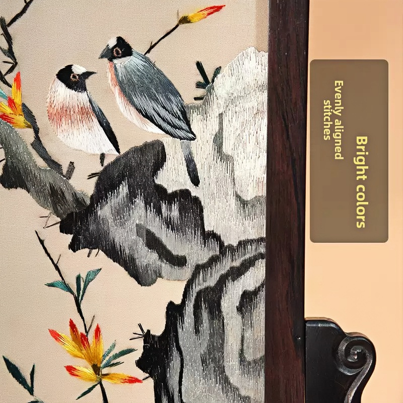  Embroidery Ornament Suzhou Embroidery Table Screen Chinese Style Screen Table Ornament,Solid Wood