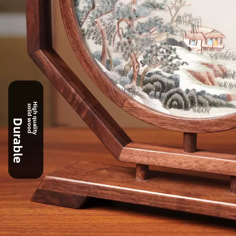 Handcrafted Double-Sided Suzhou Embroidery Tabletop Ornament Authentic Chinese Cultural Gift