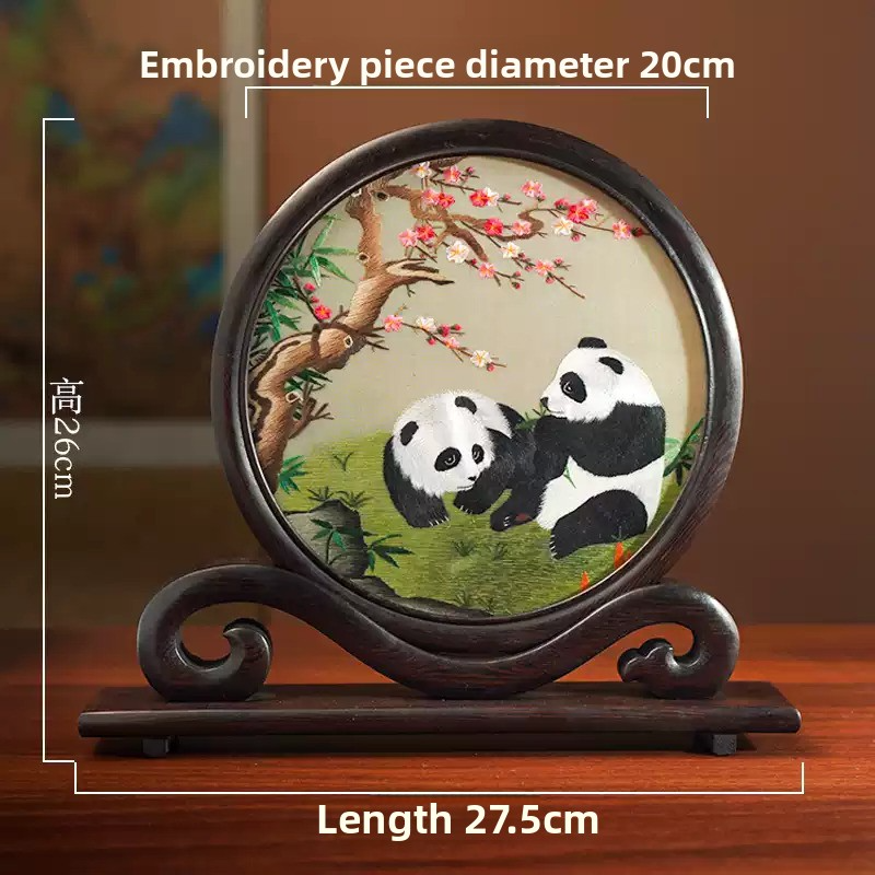 Suzhou Embroidery Double-Sided Screen Ornament – Handmade