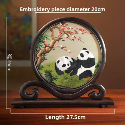 Suzhou Embroidery Double-Sided Screen Ornament – Handmade