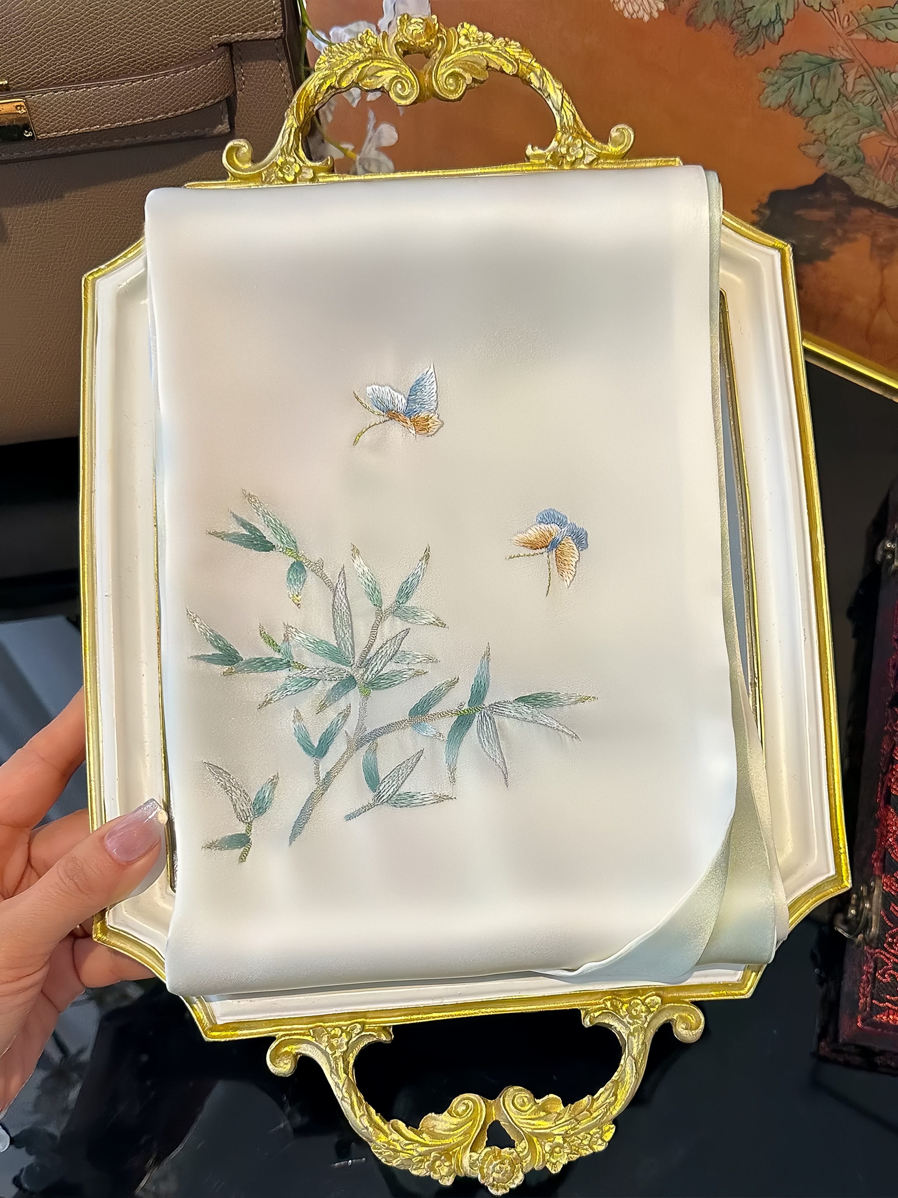 Premium Collection: Suzhou Embroidery Silk Scarf