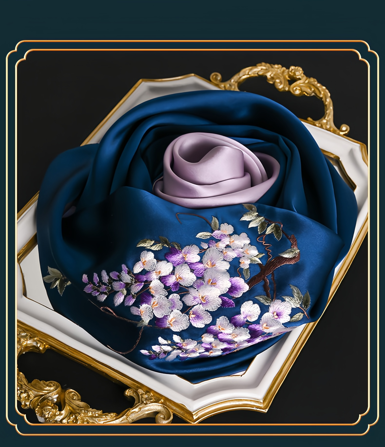 Premium Collection: Suzhou Embroidery Silk Scarf