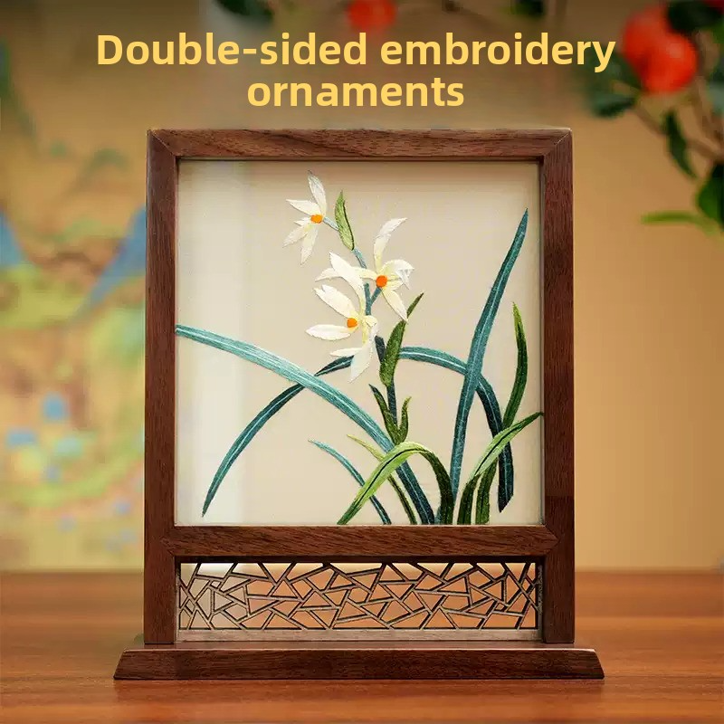 Suzhou Double-Sided Embroidery Ornament  ICH Square Desktop Screen