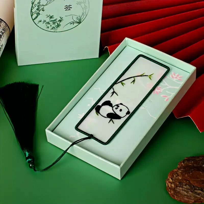 Large Suzhou Embroidery Bookmark • Handmade Double-sided  Chinese Craft Souvenir