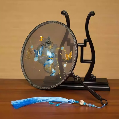 Suzhou Handmade Embroidered Butterfly Fan