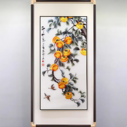 Everything Goes Well Persimmon Su Embroidery Hanging Painting