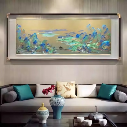 The Thousand Miles of Rivers and Mountains Brocade Decorative Painting