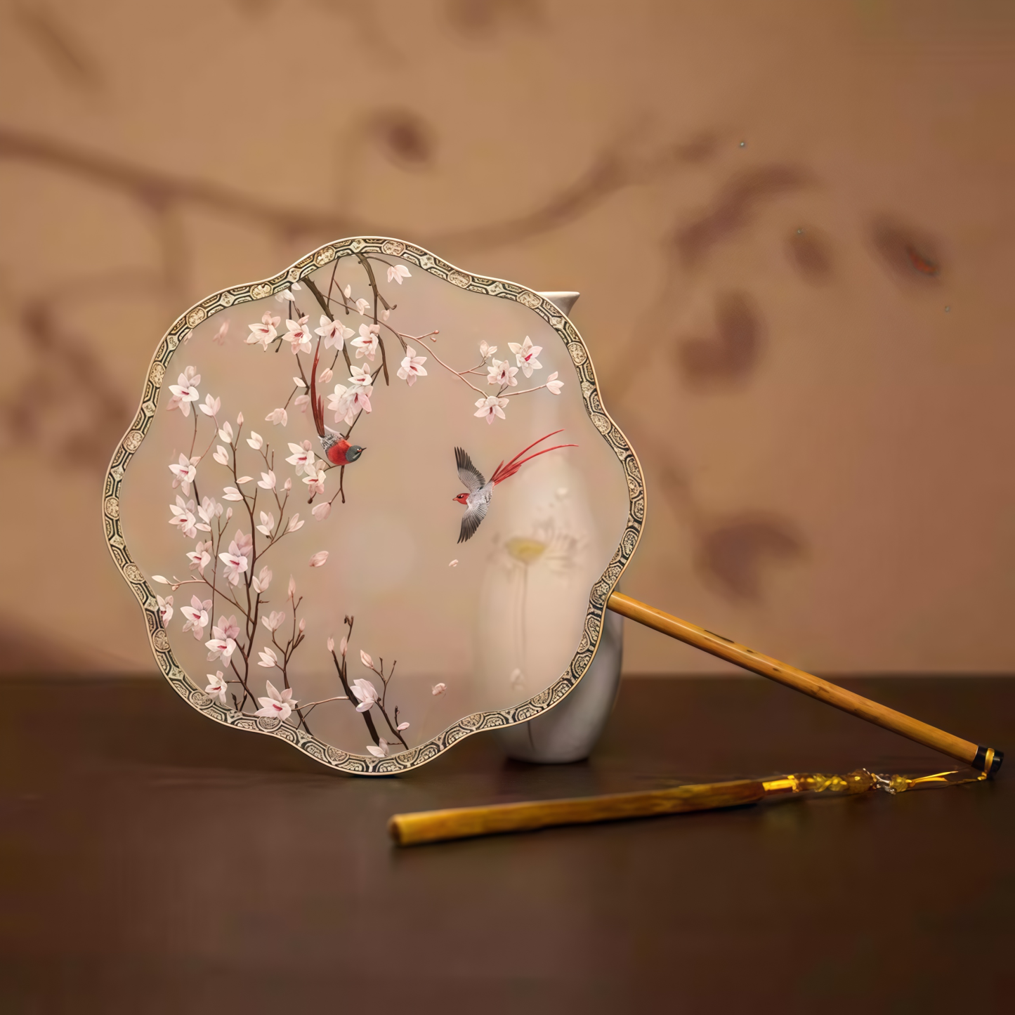 Suzhou Embroidery Handmade Double-Sided Fan